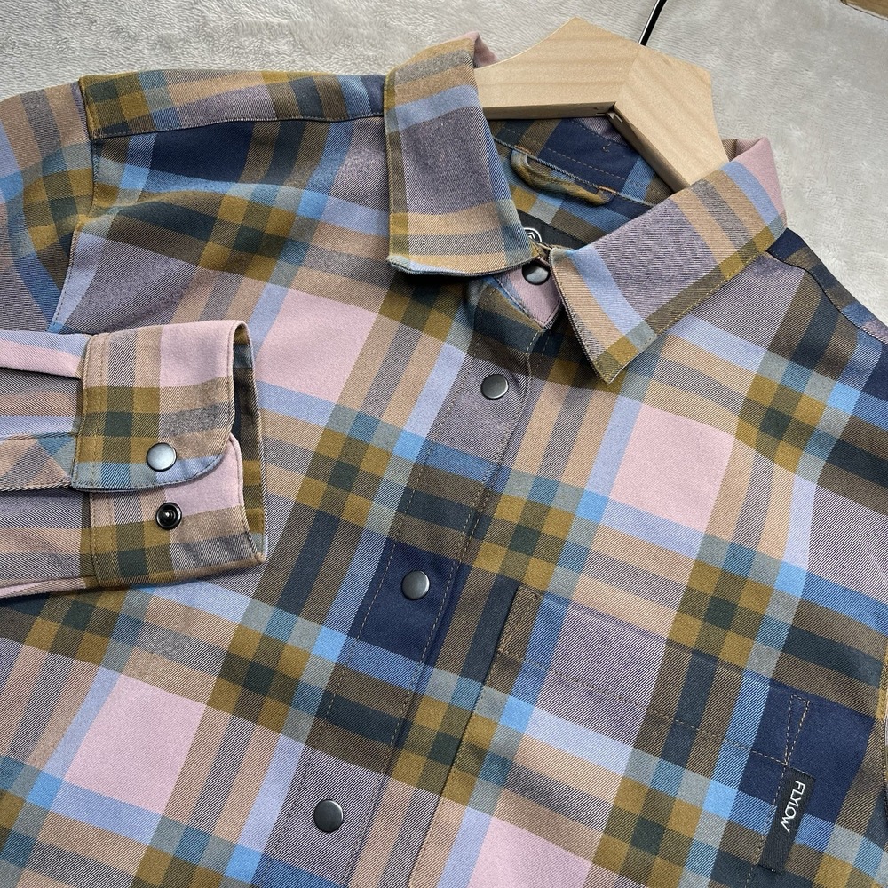 FLYLOW Shirt Brigitte Tech M Flannel Plaid Snap Up